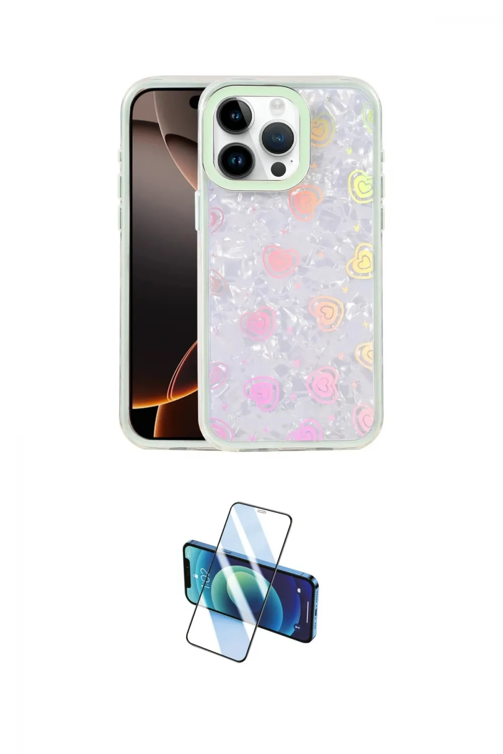 ieg™ iPhone 15 Pro Max Kılıf Odak Prime - Siyah 3D Antistatik Seramik Nano Ekran Koruyucu