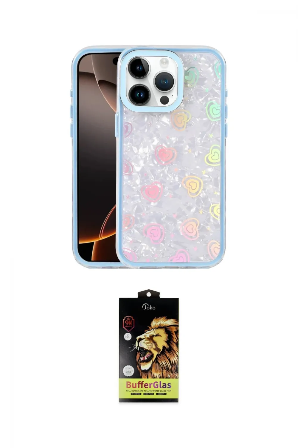 ieg™ iPhone 15 Pro Max Kılıf Odak Prime - Siyah Buffer Cam Ekran Koruyucu