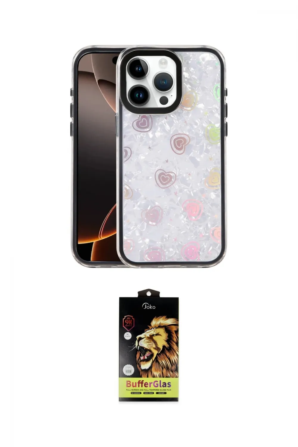 ieg™ iPhone 15 Pro Max Kılıf Odak Prime - Siyah Buffer Cam Ekran Koruyucu
