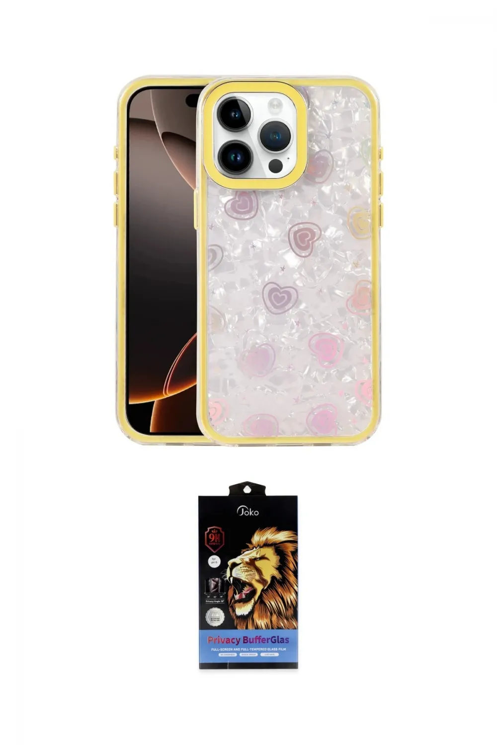 ieg™ iPhone 15 Pro Max Kılıf Odak Prime - Siyah Buffer Hayalet Cam Ekran Koruyucu