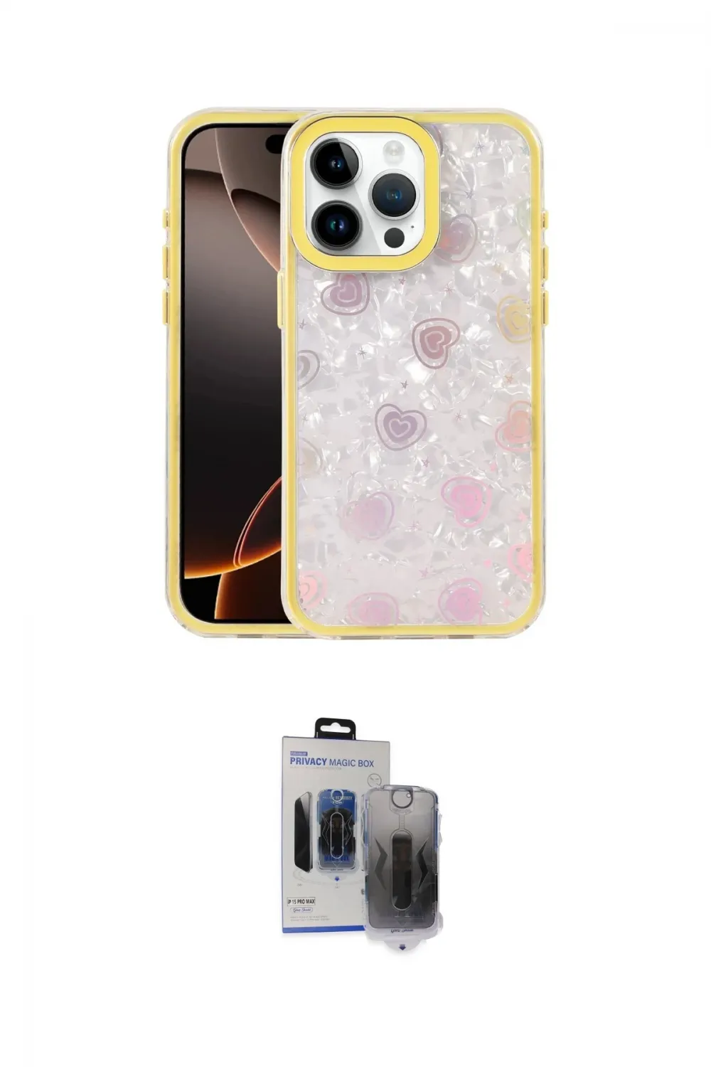 ieg™ iPhone 15 Pro Max Kılıf Odak Prime - Siyah Vanessa Magic Hayalet Cam