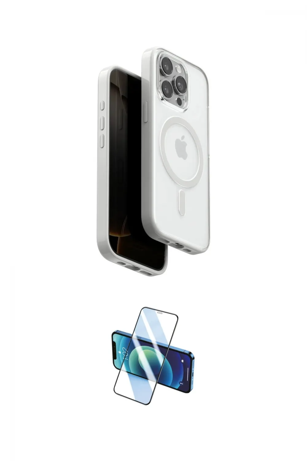 ieg™ iPhone 15 Pro Max Kılıf Pusula Form Serisi - Siyah 3D Antistatik Seramik Nano Ekran Koruyucu