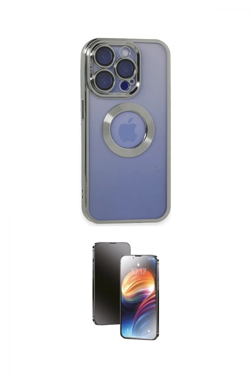 ieg™ iPhone 15 Pro Max Kılıf Pusula Form - Siyah 3D Antistatik Mat Seramik Nano Ekran Koruyucu
