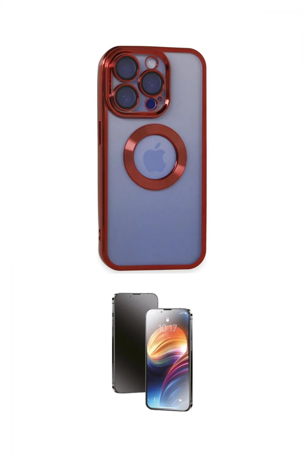 ieg™ iPhone 15 Pro Max Kılıf Pusula Form - Siyah 3D Antistatik Mat Seramik Nano Ekran Koruyucu
