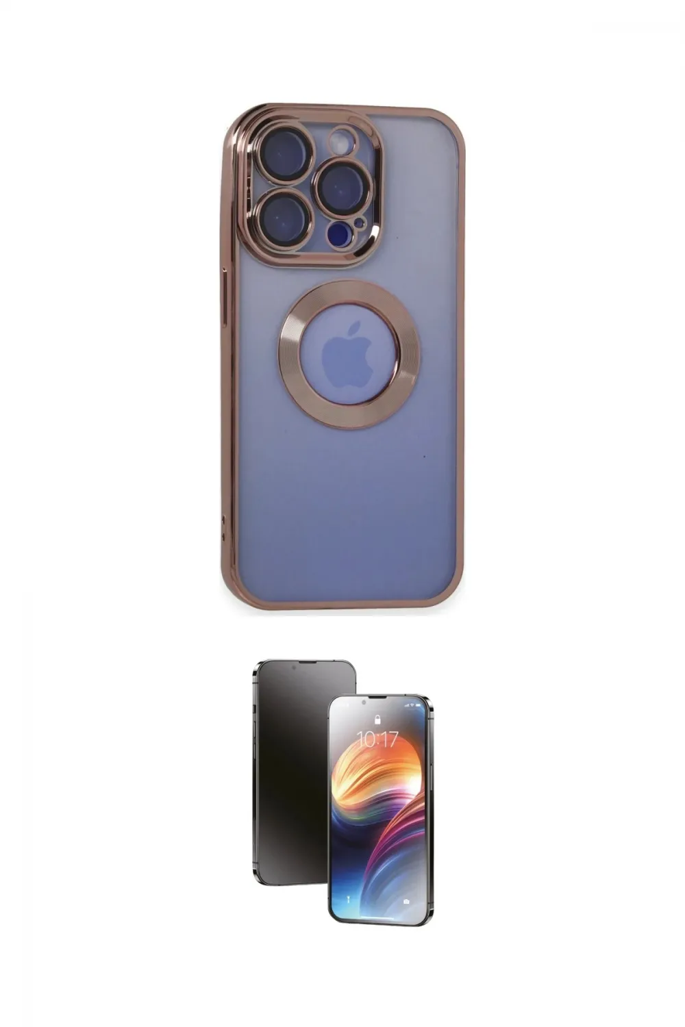 ieg™ iPhone 15 Pro Max Kılıf Pusula Form - Siyah 3D Antistatik Mat Seramik Nano Ekran Koruyucu