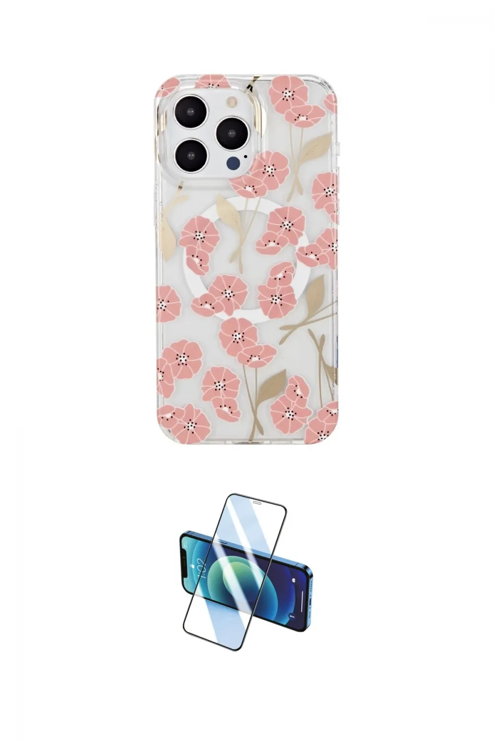 ieg™ iPhone 15 Pro Max Kılıf Pusula Form - Siyah 3D Antistatik Seramik Nano Ekran Koruyucu