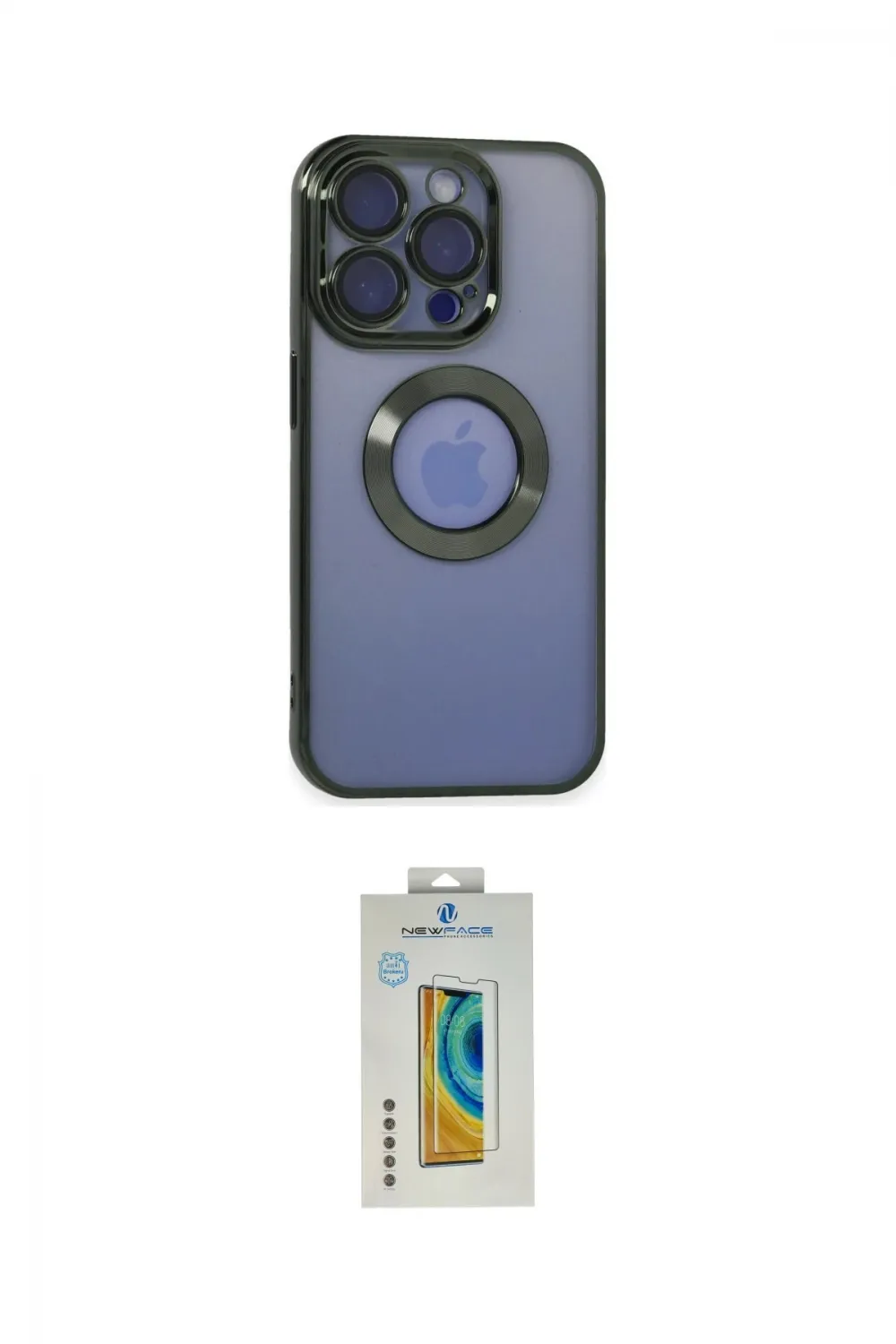 ieg™ iPhone 15 Pro Max Kılıf Pusula Form - Siyah Polymer Nano Ekran Koruyucu