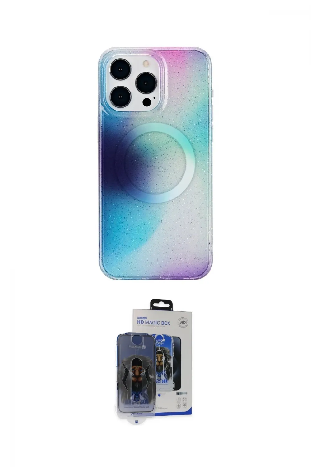 ieg™ iPhone 15 Pro Max Kılıf Pusula Form - Siyah Vanessa Magic Cam