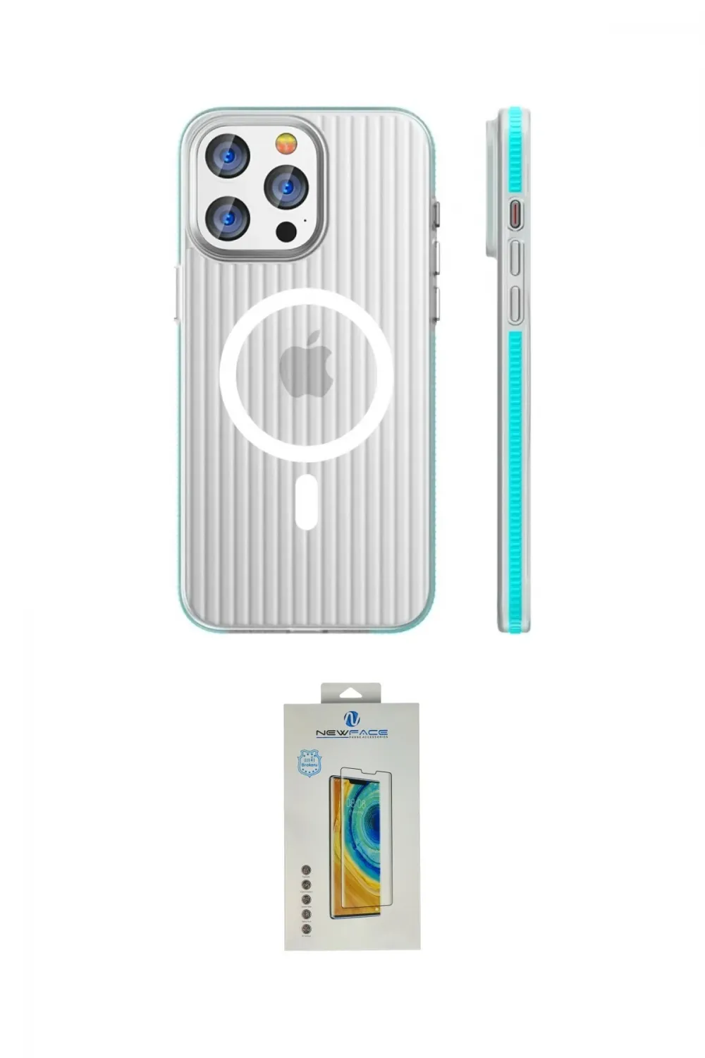 ieg™ iPhone 15 Pro Max Kılıf Pusula Minimal Koleksiyonu - Siyah Polymer Nano Ekran Koruyucu