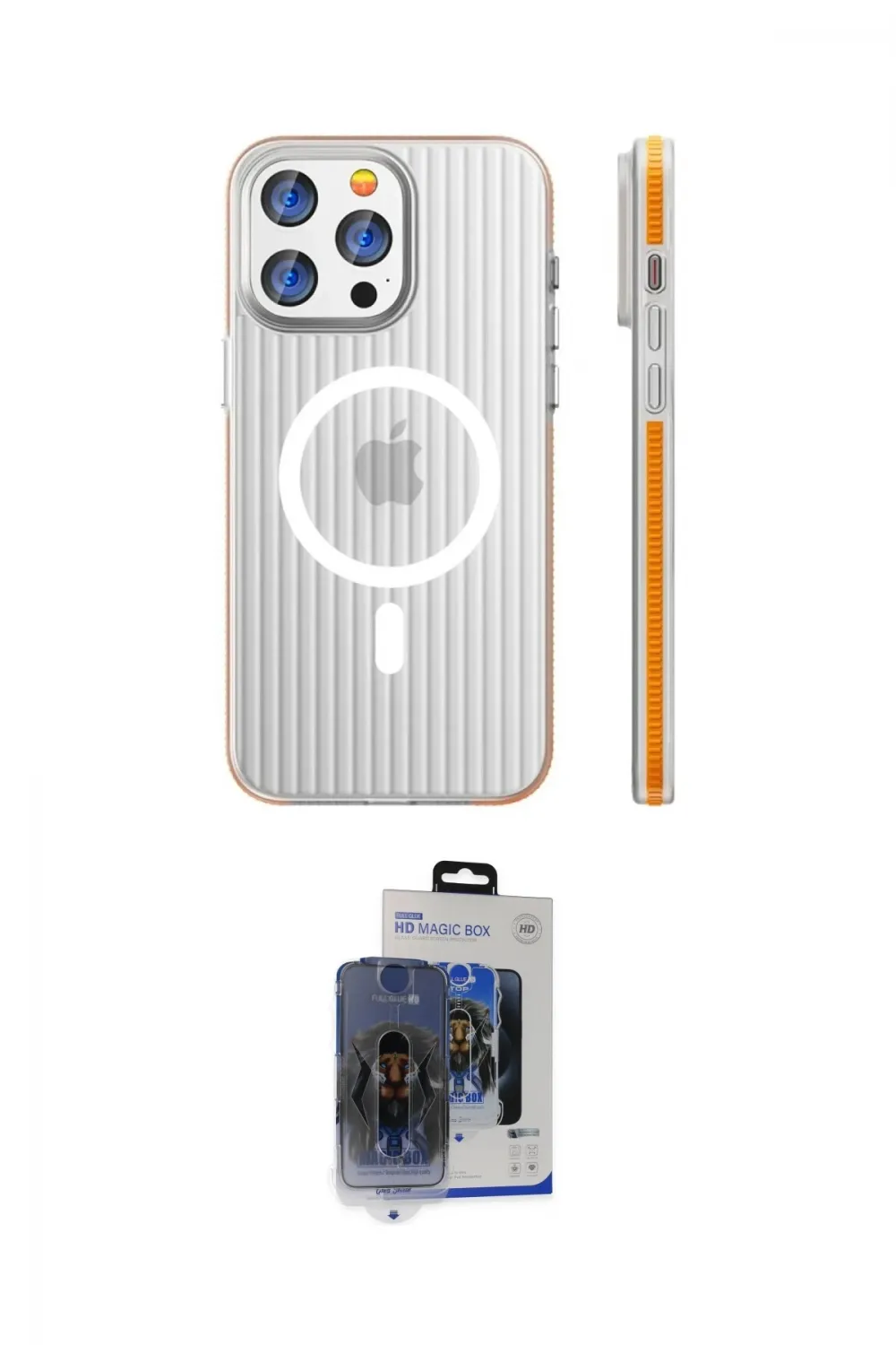 ieg™ iPhone 15 Pro Max Kılıf Pusula Minimal Koleksiyonu - Siyah Vanessa Magic Cam