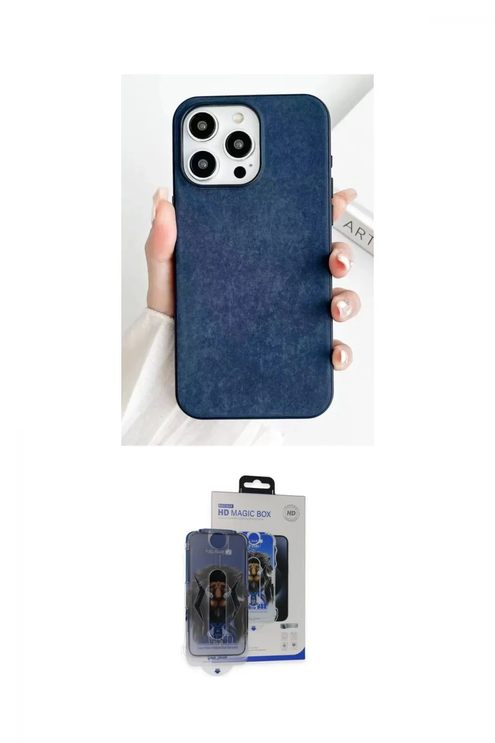 ieg™ iPhone 15 Pro Max Kılıf Pusula Modern - Siyah Vanessa Magic Cam