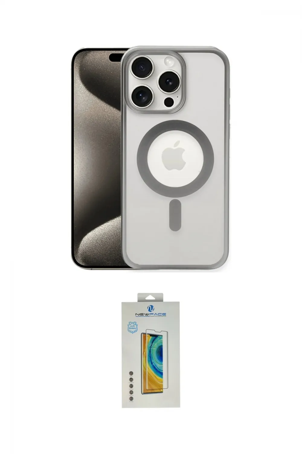 ieg™ iPhone 15 Pro Max Kılıf Siluet Çizgi Serisi - Siyah Polymer Nano Ekran Koruyucu