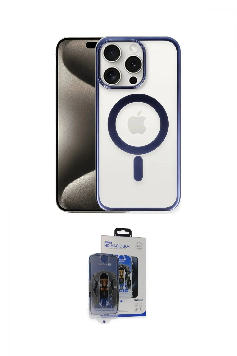 ieg™ iPhone 15 Pro Max Kılıf Siluet Çizgi Serisi - Siyah Vanessa Magic Cam