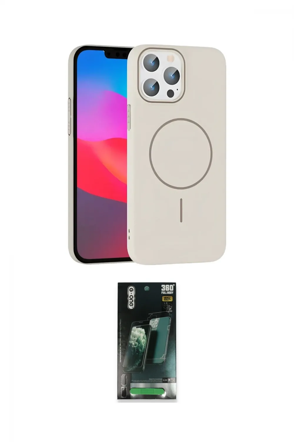ieg™ iPhone 15 Pro Max Kılıf Siluet Doku Özel Seri - Siyah 360 Mat Full Body Arka Koruyucu