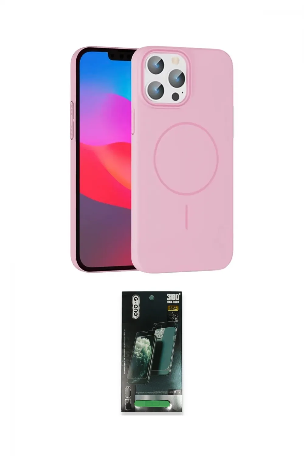 ieg™ iPhone 15 Pro Max Kılıf Siluet Doku Özel Seri - Siyah 360 Mat Full Body Arka Koruyucu