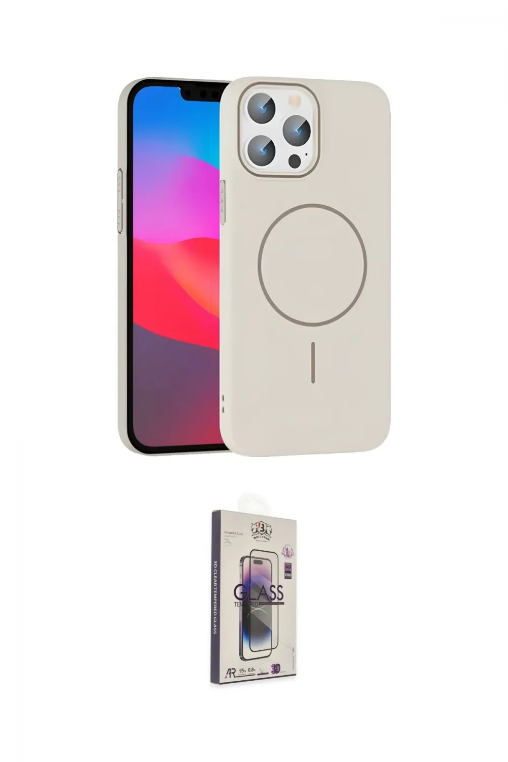 ieg™ iPhone 15 Pro Max Kılıf Siluet Doku Özel Seri - Siyah Bilvis 3D Cam Ekran Koruyucu