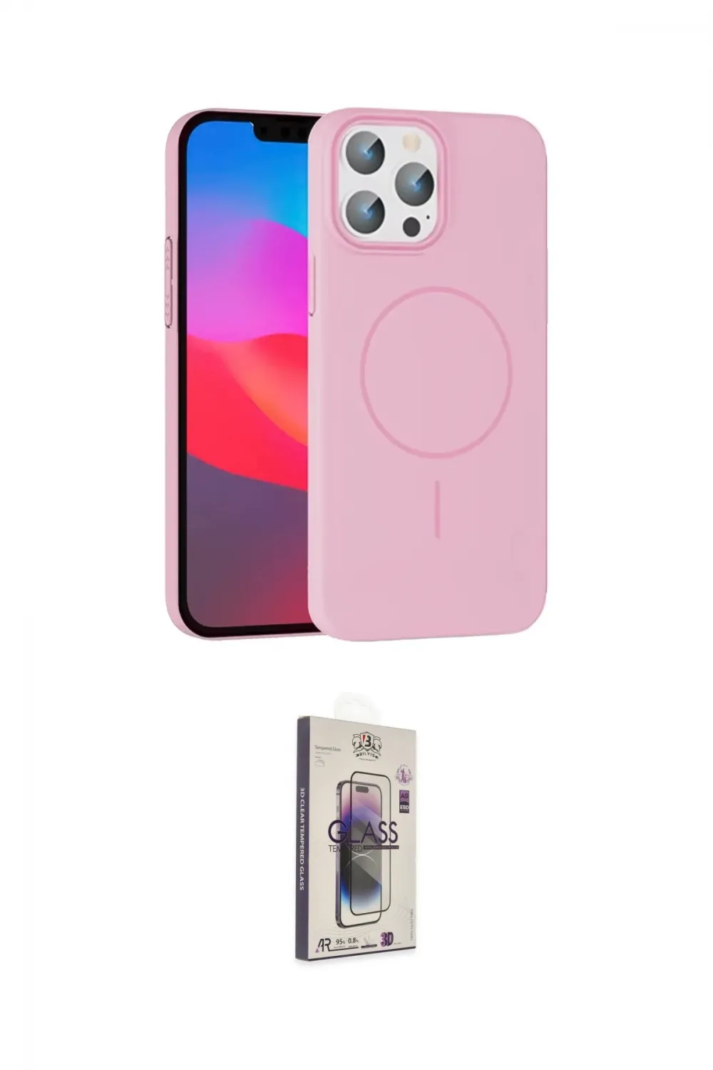 ieg™ iPhone 15 Pro Max Kılıf Siluet Doku Özel Seri - Siyah Bilvis 3D Cam Ekran Koruyucu