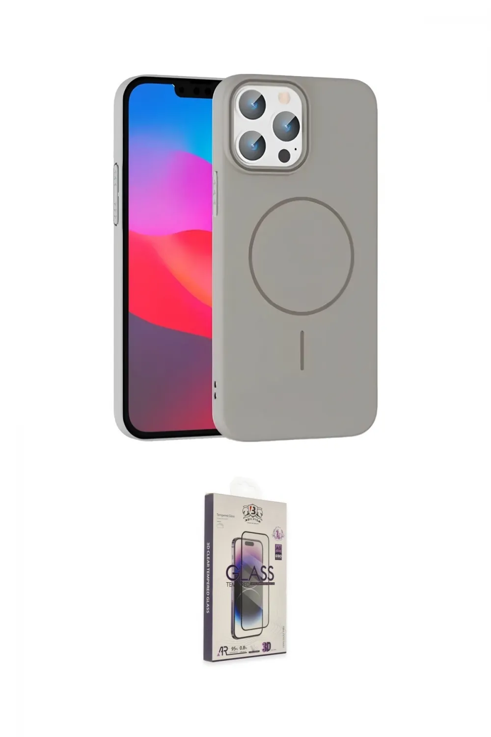 ieg™ iPhone 15 Pro Max Kılıf Siluet Doku Özel Seri - Siyah Bilvis 3D Cam Ekran Koruyucu