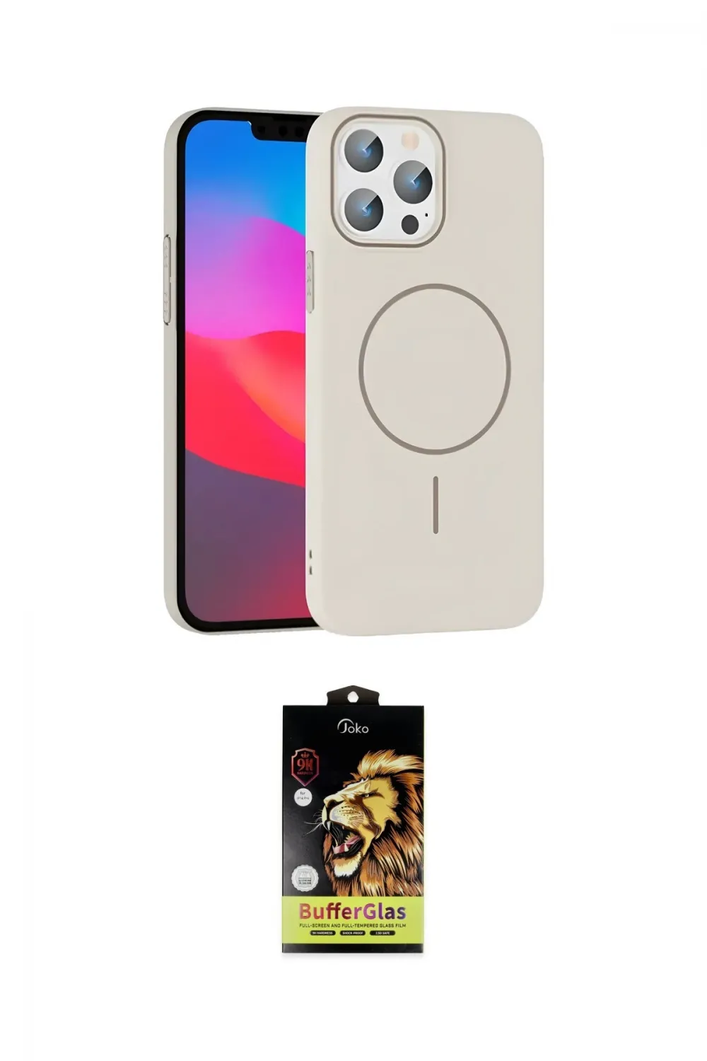 ieg™ iPhone 15 Pro Max Kılıf Siluet Doku Özel Seri - Siyah Buffer Cam Ekran Koruyucu