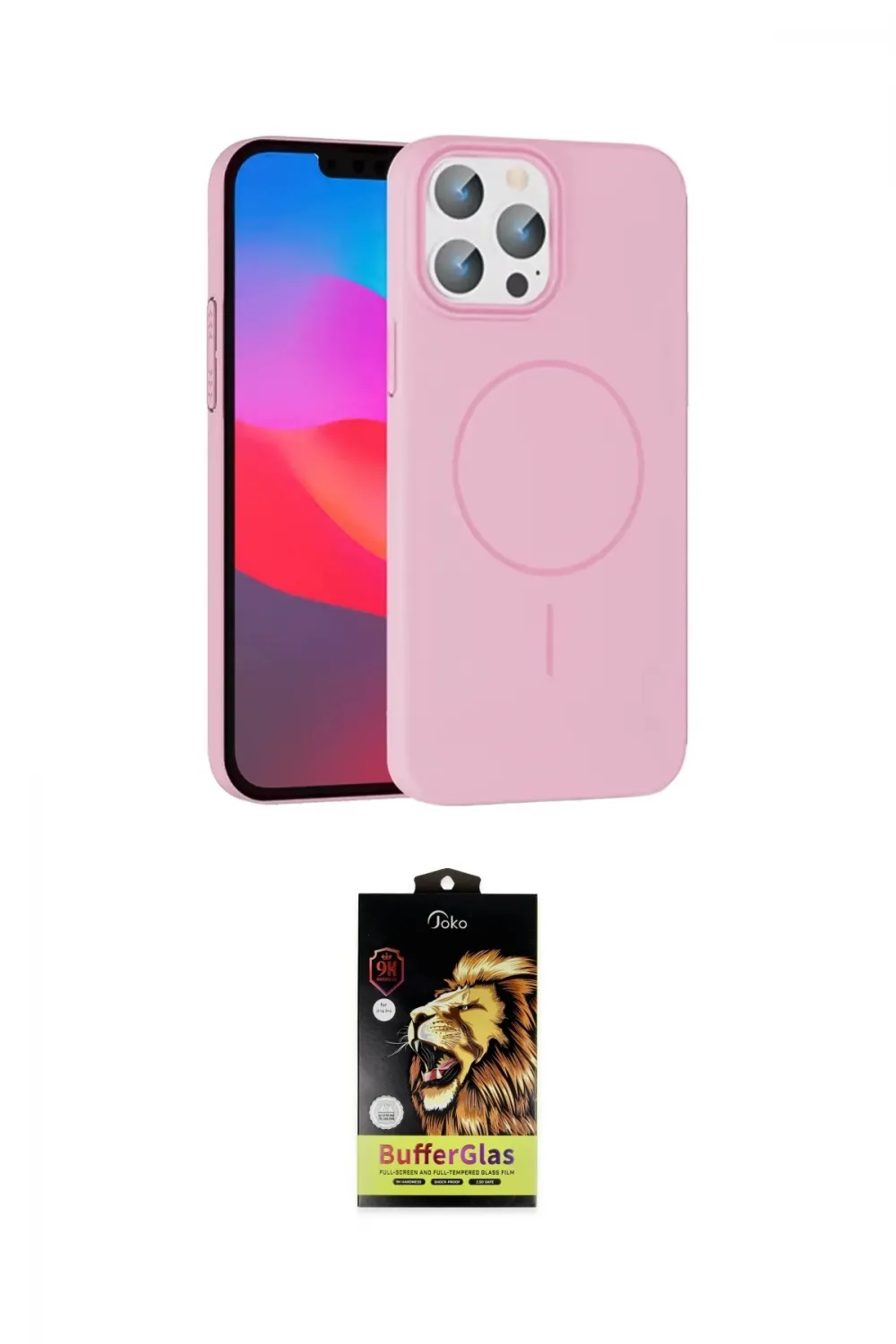 ieg™ iPhone 15 Pro Max Kılıf Siluet Doku Özel Seri - Siyah Buffer Cam Ekran Koruyucu