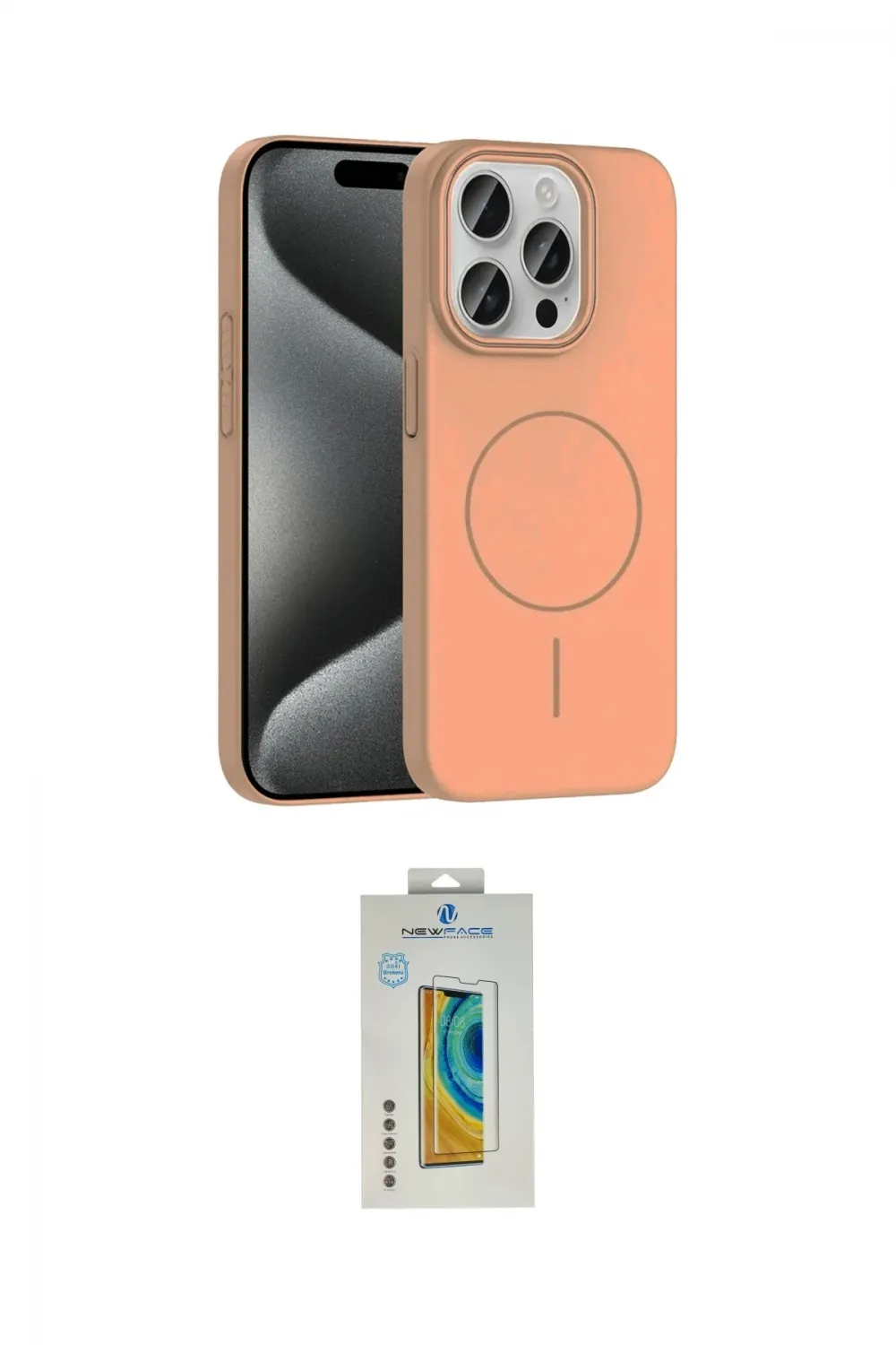 ieg™ iPhone 15 Pro Max Kılıf Siluet Doku Özel Seri - Siyah Polymer Nano Ekran Koruyucu