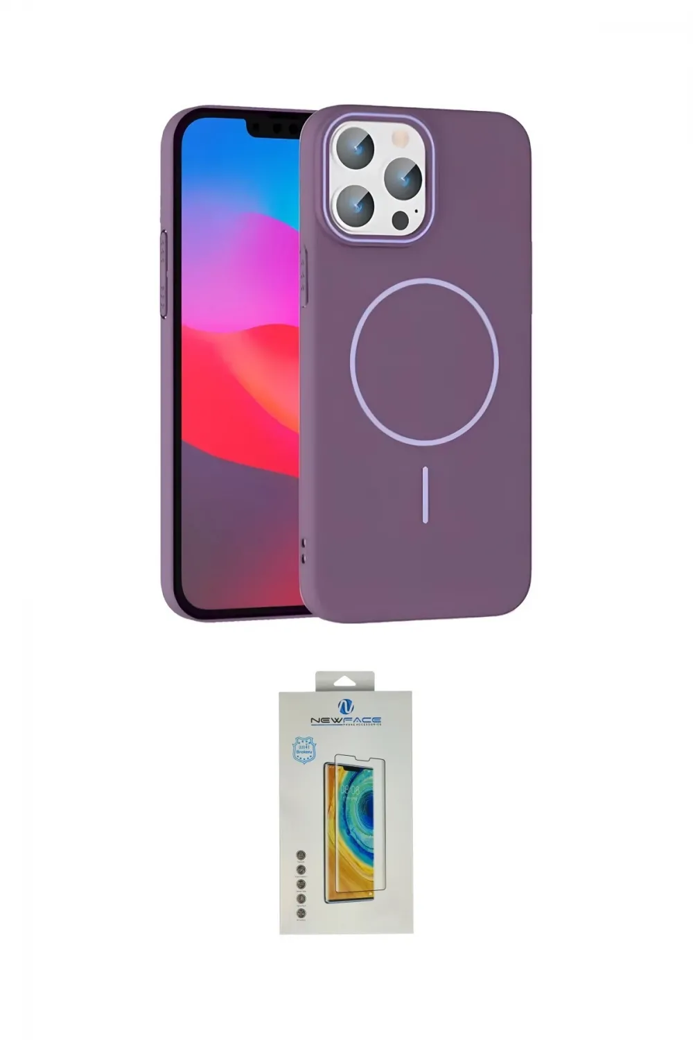 ieg™ iPhone 15 Pro Max Kılıf Siluet Doku Özel Seri - Siyah Polymer Nano Ekran Koruyucu