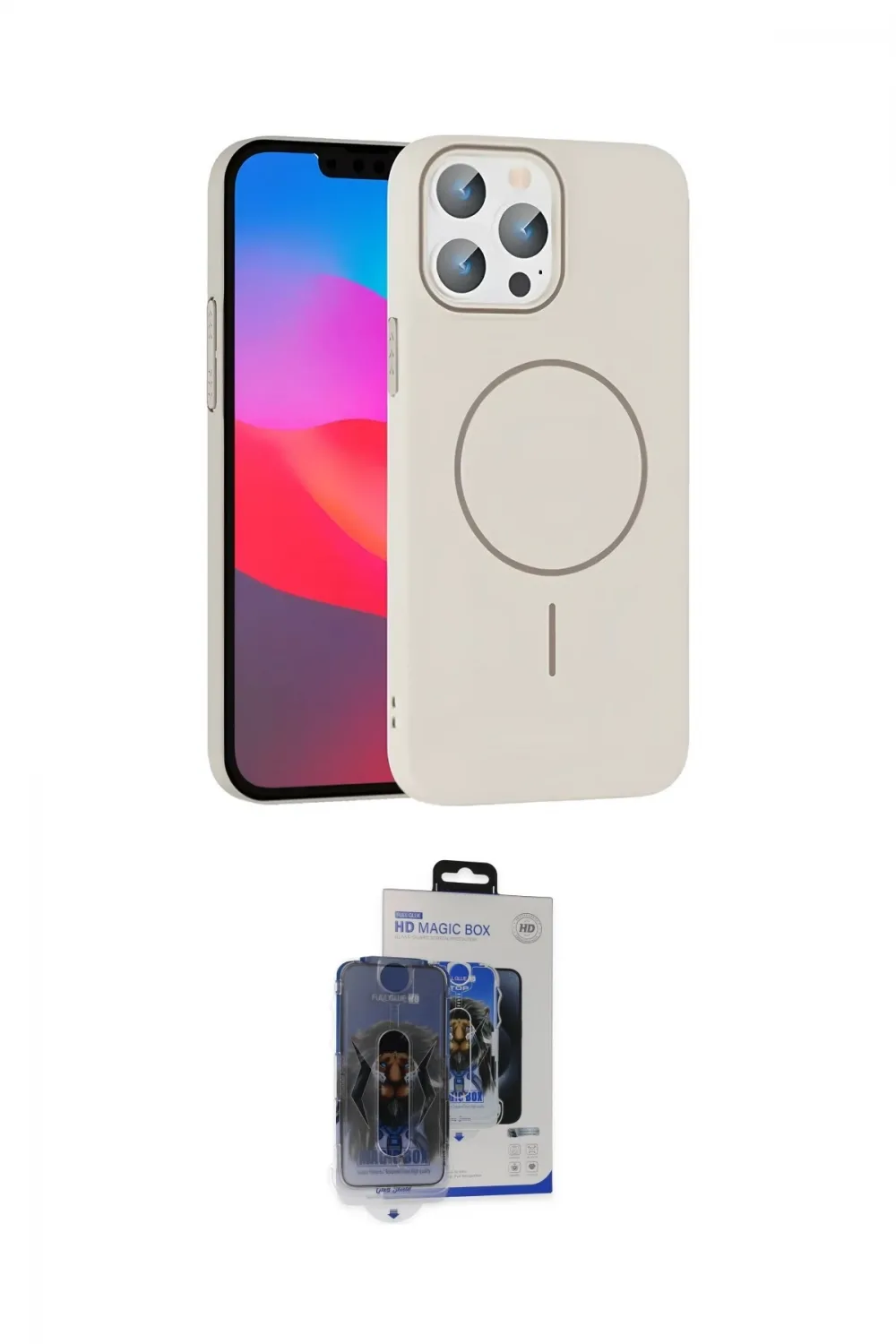 ieg™ iPhone 15 Pro Max Kılıf Siluet Doku Özel Seri - Siyah Vanessa Magic Cam