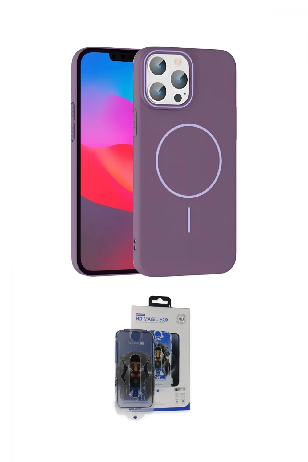 ieg™ iPhone 15 Pro Max Kılıf Siluet Doku Özel Seri - Siyah Vanessa Magic Cam