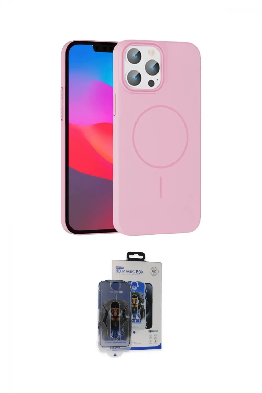ieg™ iPhone 15 Pro Max Kılıf Siluet Doku Özel Seri - Siyah Vanessa Magic Cam
