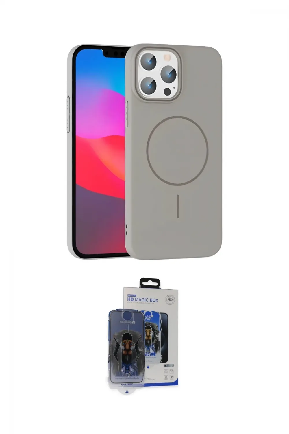 ieg™ iPhone 15 Pro Max Kılıf Siluet Doku Özel Seri - Siyah Vanessa Magic Cam
