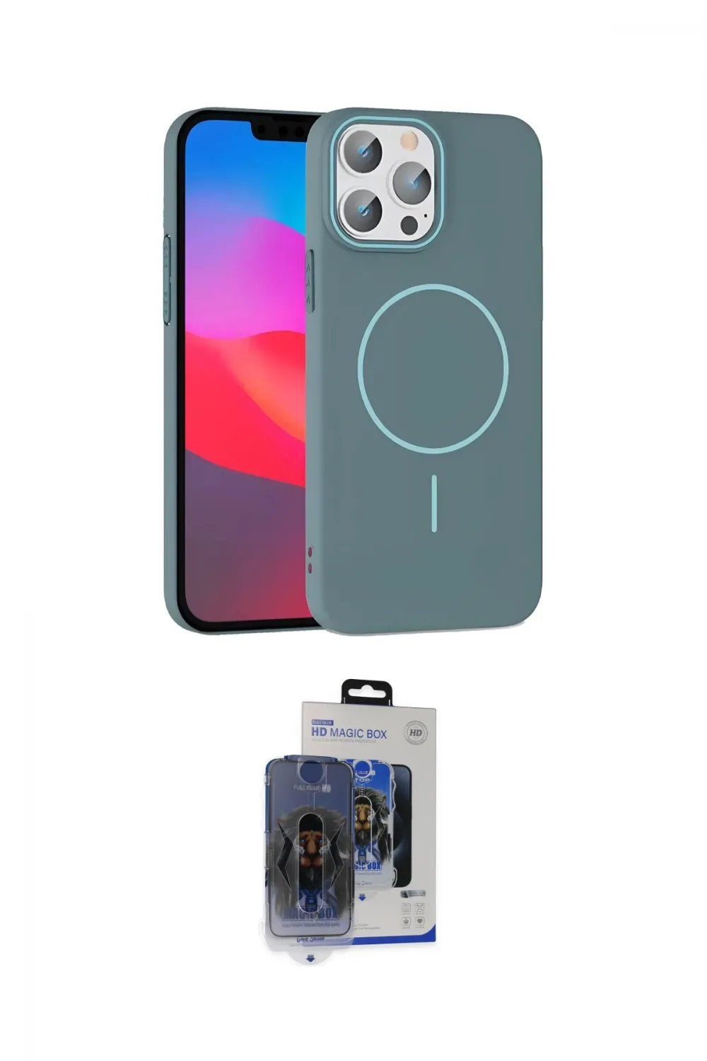ieg™ iPhone 15 Pro Max Kılıf Siluet Doku Özel Seri - Siyah Vanessa Magic Cam