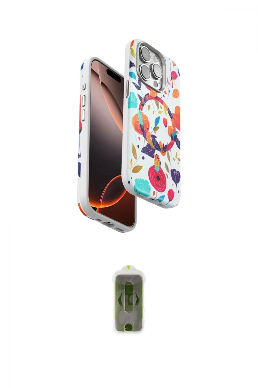 ieg™ iPhone 15 Pro Max Kılıf Siluet Doku - Siyah Joko Magic 5D Hayalet Cam