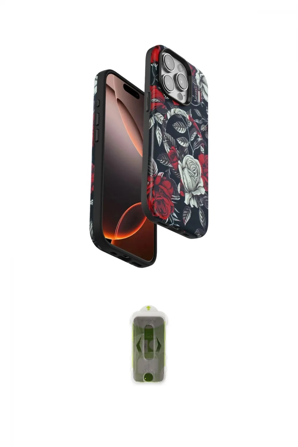 ieg™ iPhone 15 Pro Max Kılıf Siluet Doku - Siyah Joko Magic 5D Hayalet Cam