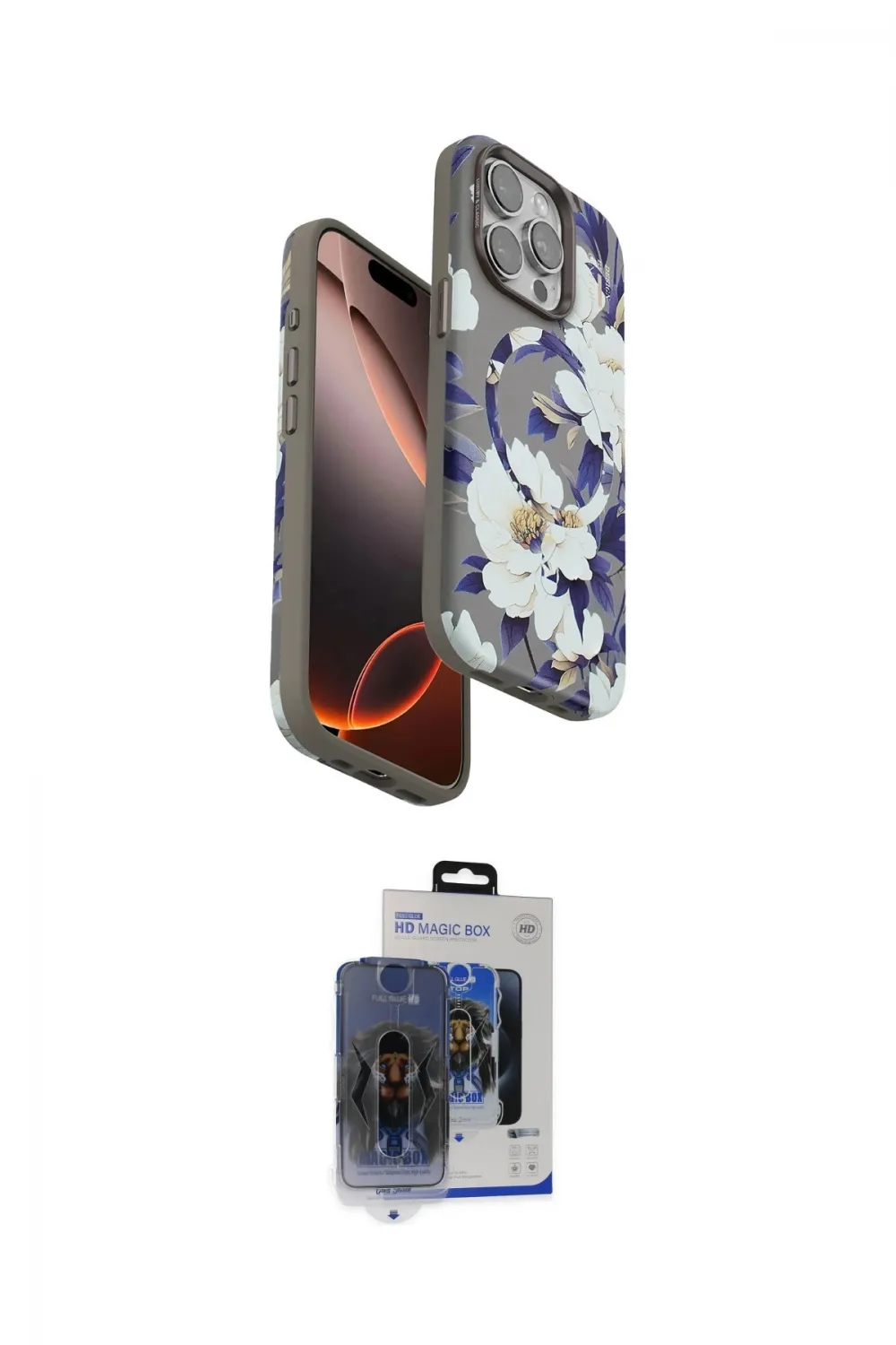 ieg™ iPhone 15 Pro Max Kılıf Siluet Doku - Siyah Vanessa Magic Cam
