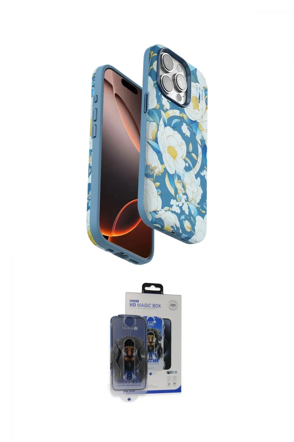ieg™ iPhone 15 Pro Max Kılıf Siluet Doku - Siyah Vanessa Magic Cam