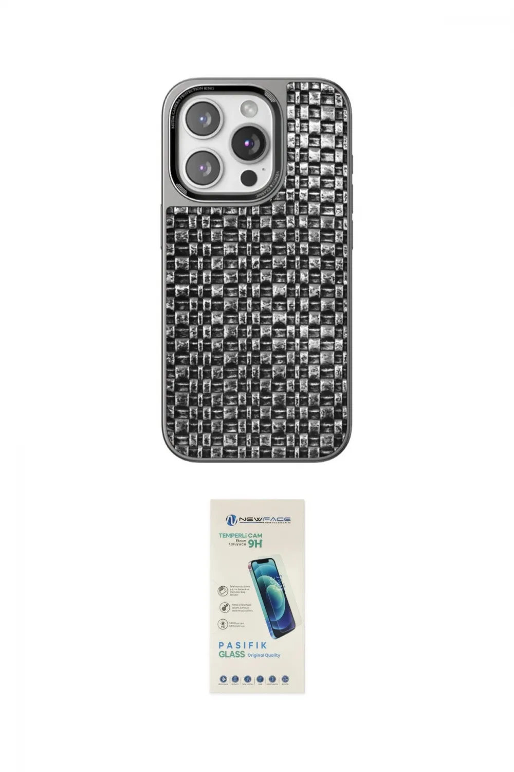 ieg™ iPhone 15 Pro Max Kılıf Siluet Form Serisi - Şeffaf Pasifik Cam Ekran Koruyucu