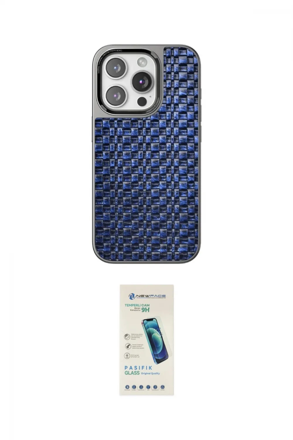 ieg™ iPhone 15 Pro Max Kılıf Siluet Form Serisi - Şeffaf Pasifik Cam Ekran Koruyucu