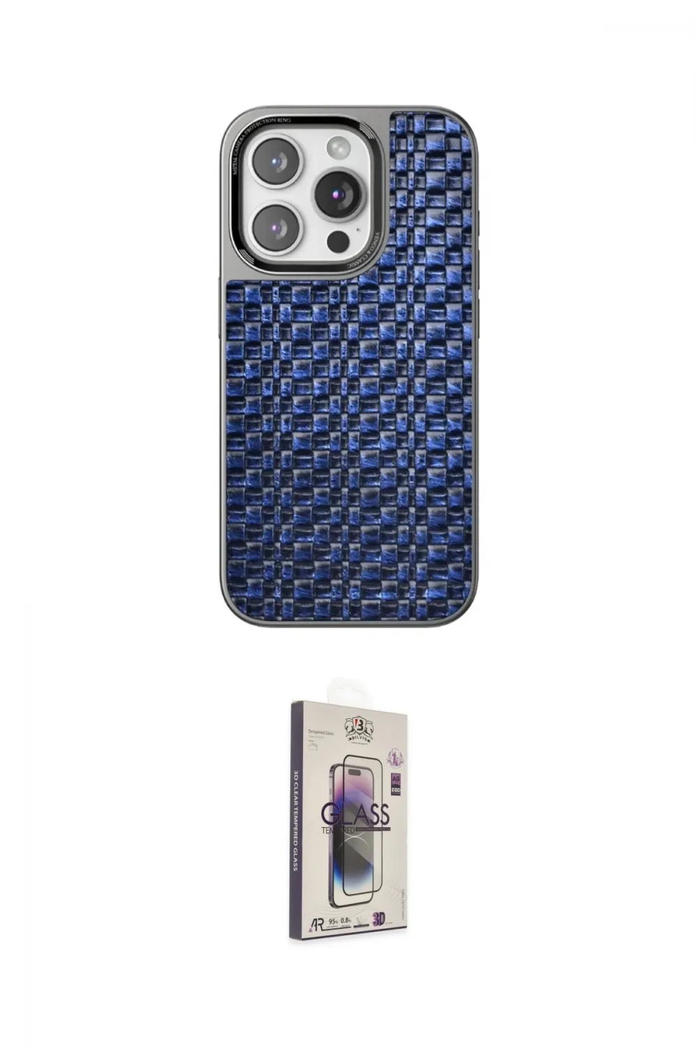ieg™ iPhone 15 Pro Max Kılıf Siluet Form Serisi - Siyah Bilvis 3D Cam Ekran Koruyucu