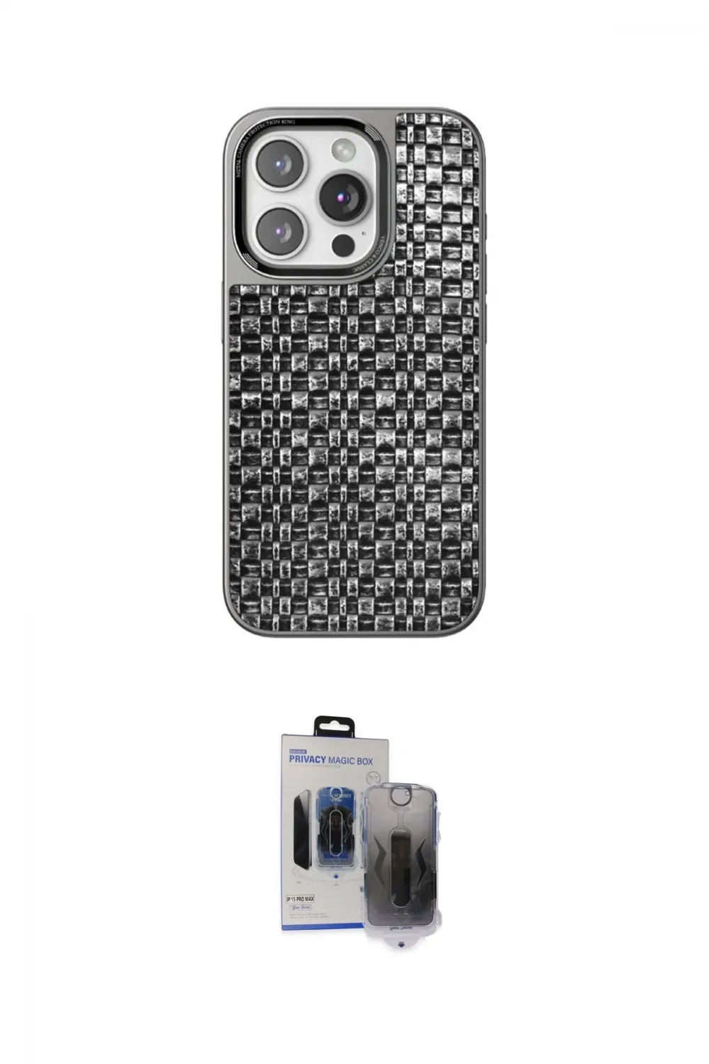 ieg™ iPhone 15 Pro Max Kılıf Siluet Form Serisi - Siyah Vanessa Magic Hayalet Cam