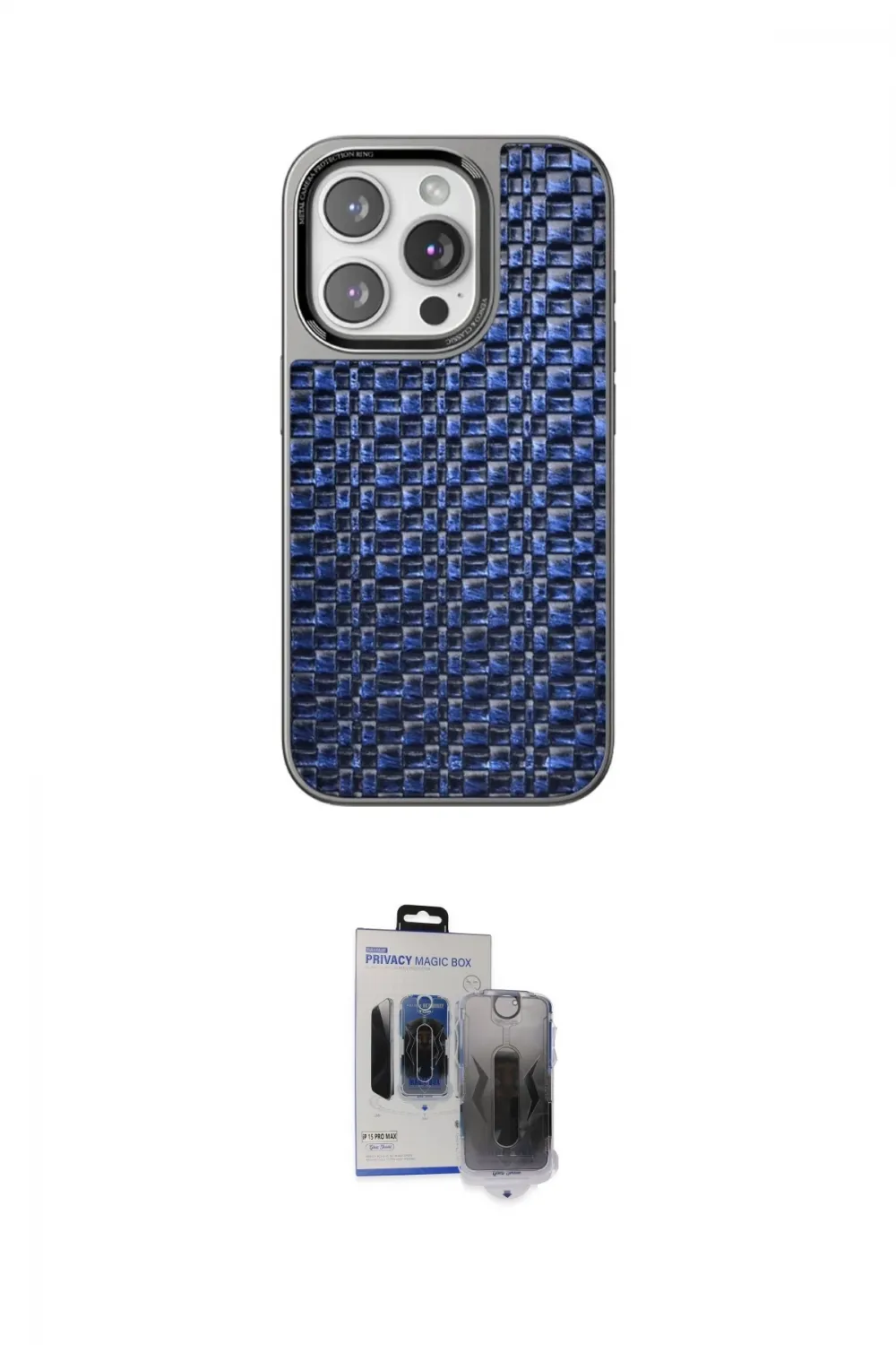 ieg™ iPhone 15 Pro Max Kılıf Siluet Form Serisi - Siyah Vanessa Magic Hayalet Cam
