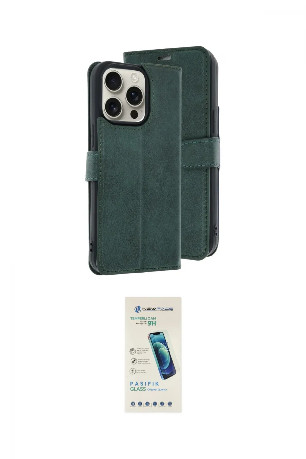 ieg™ iPhone 15 Pro Max Kılıf Siluet Işık Serisi - Şeffaf Pasifik Cam Ekran Koruyucu