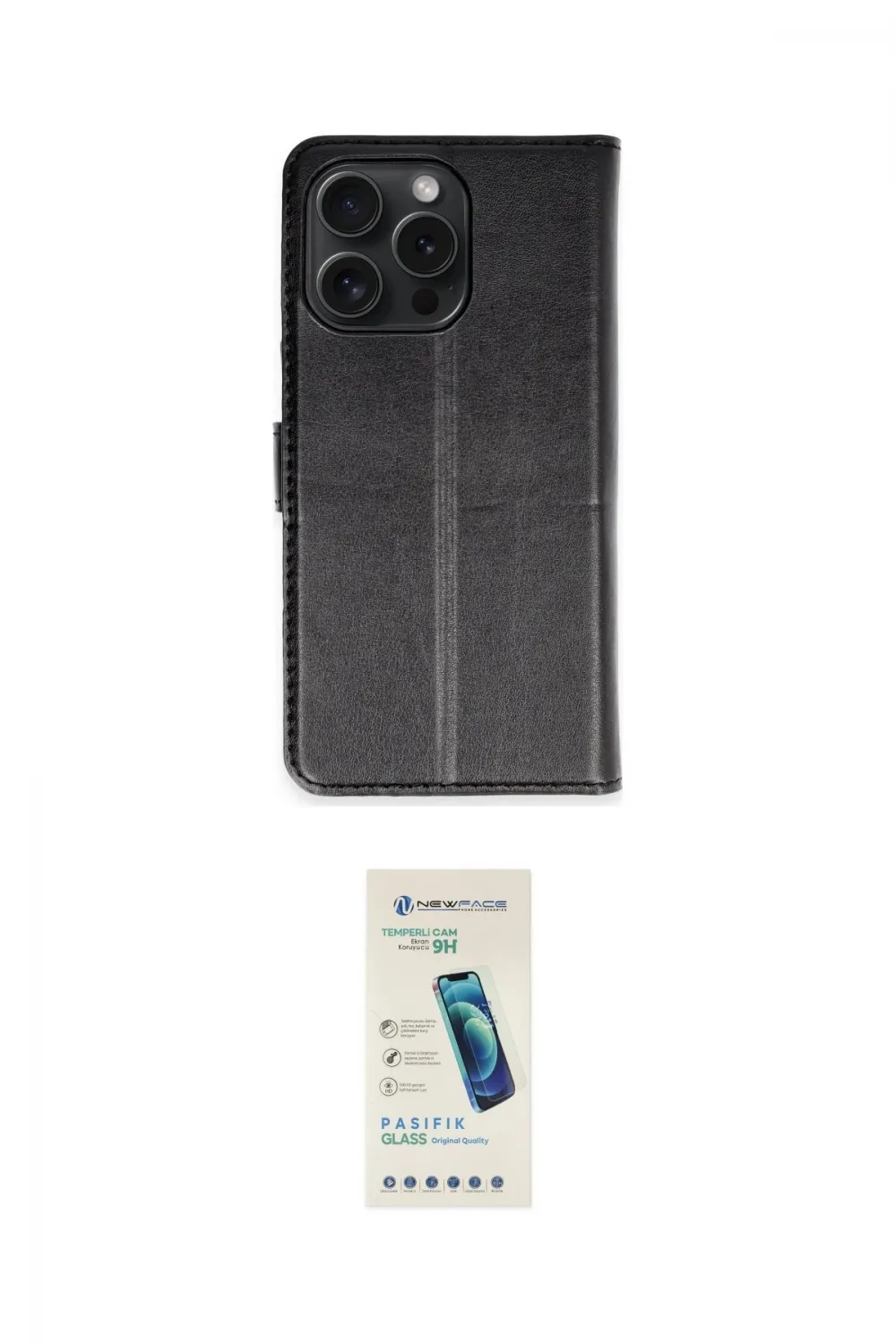 ieg™ iPhone 15 Pro Max Kılıf Siluet Işık Serisi - Şeffaf Pasifik Cam Ekran Koruyucu
