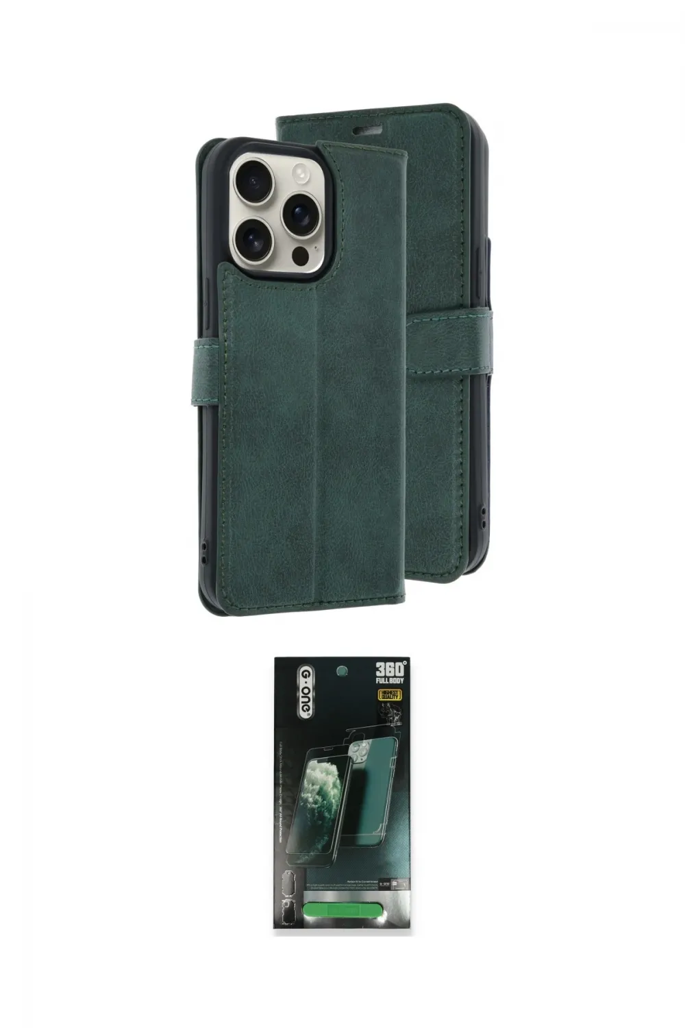 ieg™ iPhone 15 Pro Max Kılıf Siluet Işık Serisi - Siyah 360 Mat Full Body Arka Koruyucu