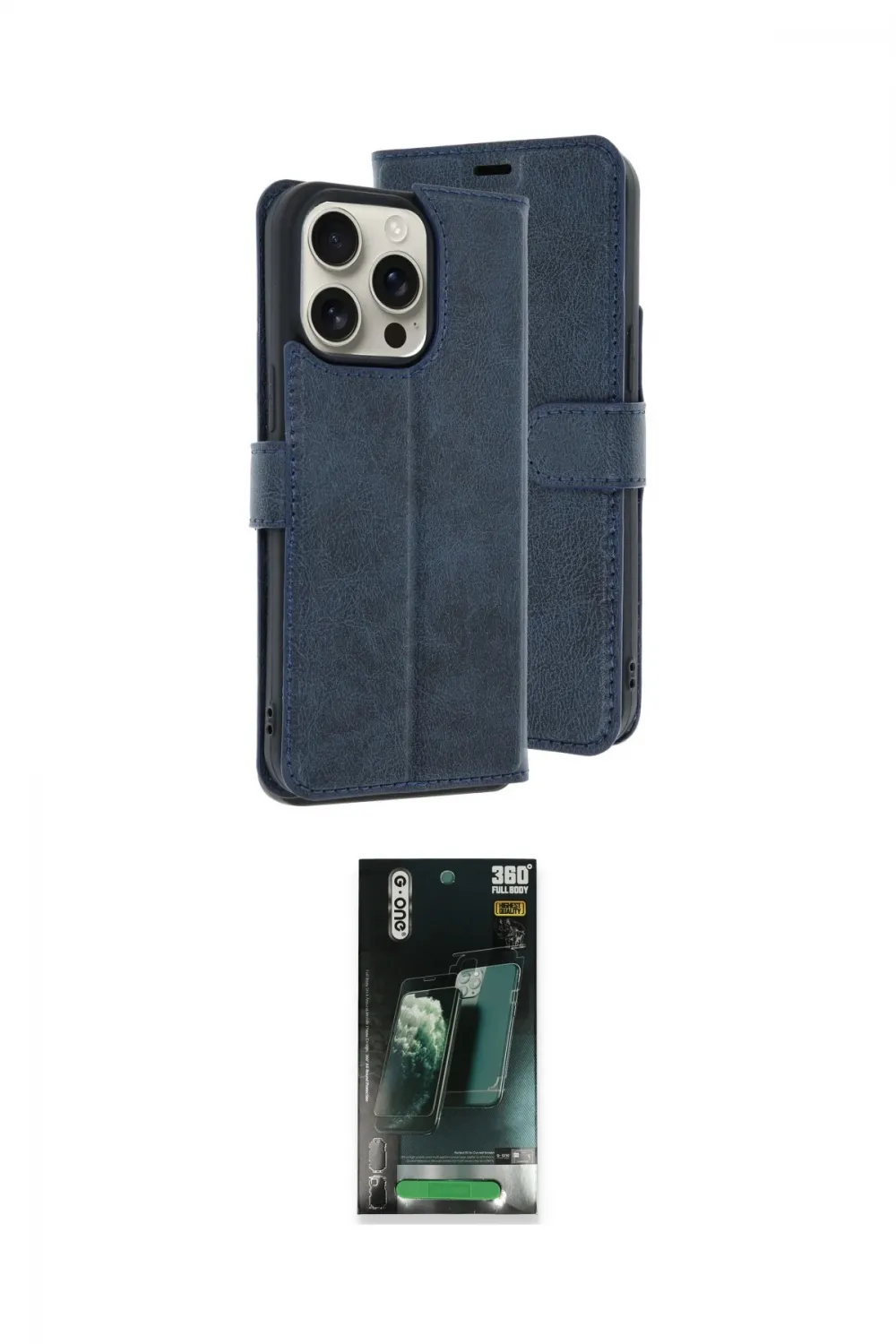 ieg™ iPhone 15 Pro Max Kılıf Siluet Işık Serisi - Siyah 360 Mat Full Body Arka Koruyucu