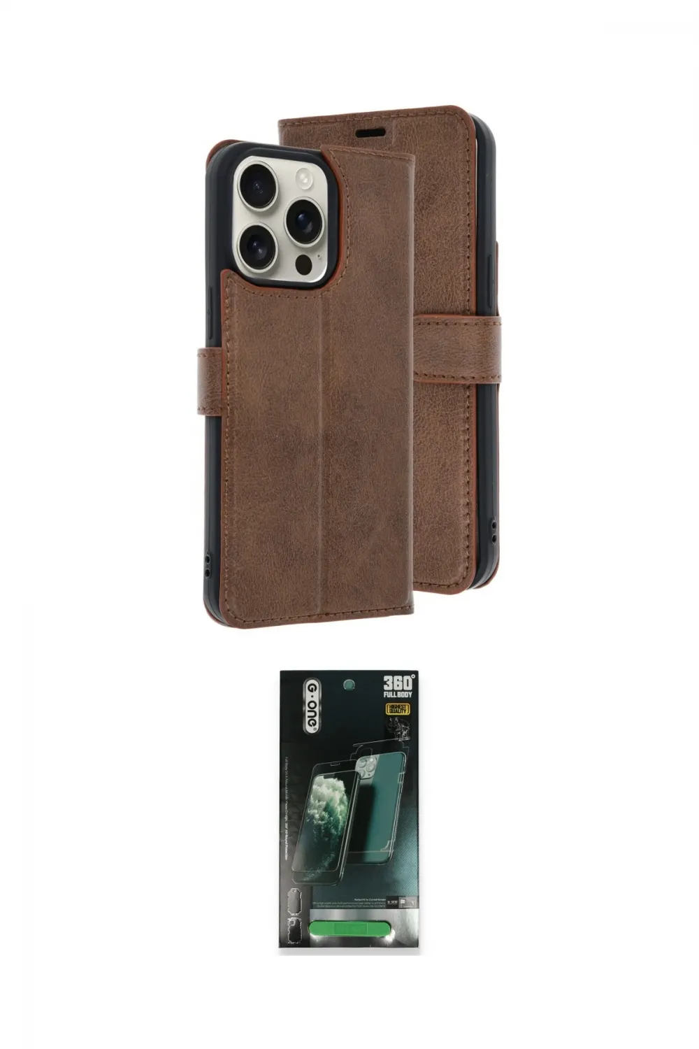 ieg™ iPhone 15 Pro Max Kılıf Siluet Işık Serisi - Siyah 360 Mat Full Body Arka Koruyucu