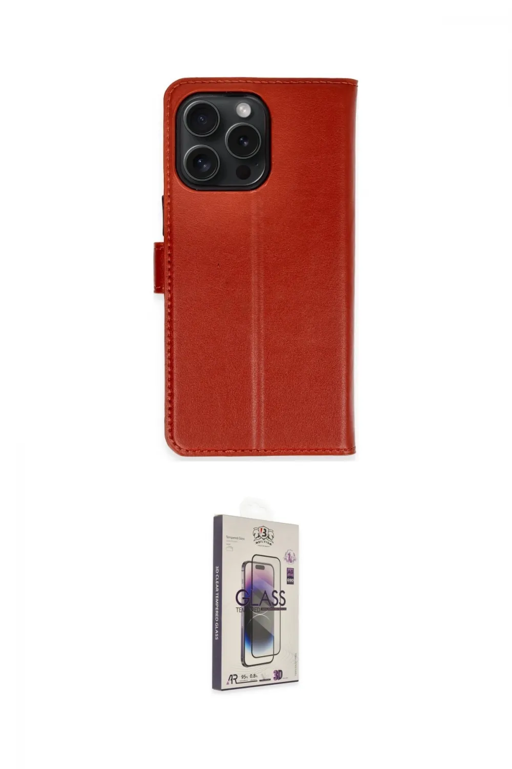 ieg™ iPhone 15 Pro Max Kılıf Siluet Işık Serisi - Siyah Bilvis 3D Cam Ekran Koruyucu
