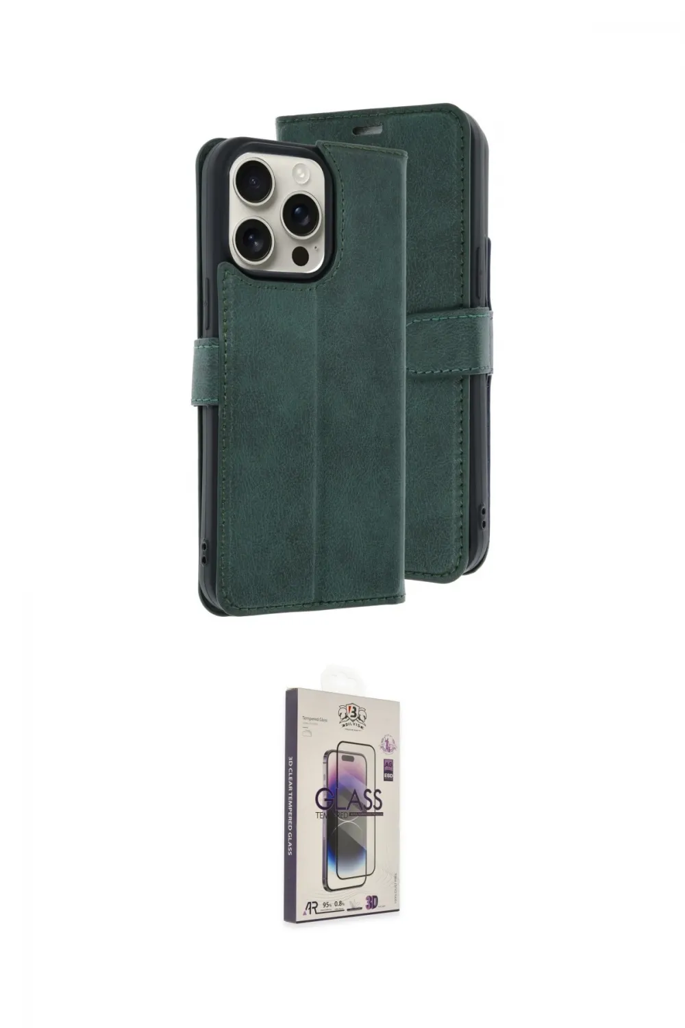 ieg™ iPhone 15 Pro Max Kılıf Siluet Işık Serisi - Siyah Bilvis 3D Cam Ekran Koruyucu
