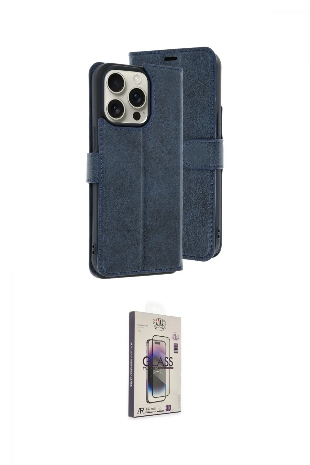 ieg™ iPhone 15 Pro Max Kılıf Siluet Işık Serisi - Siyah Bilvis 3D Cam Ekran Koruyucu