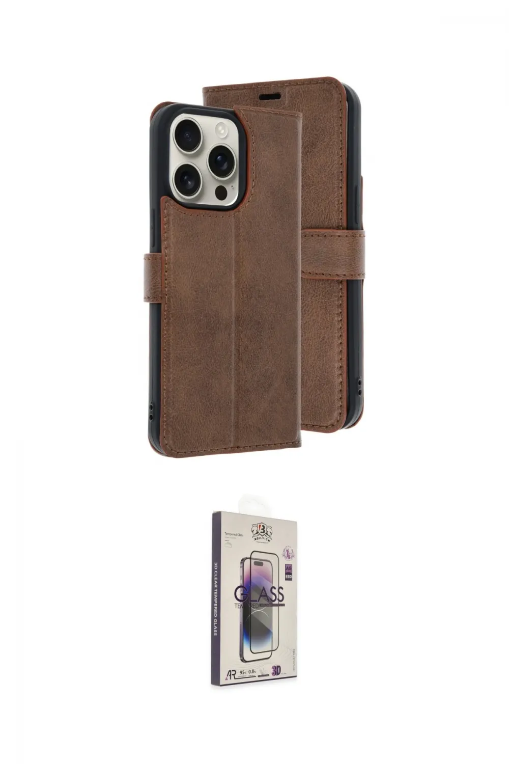ieg™ iPhone 15 Pro Max Kılıf Siluet Işık Serisi - Siyah Bilvis 3D Cam Ekran Koruyucu