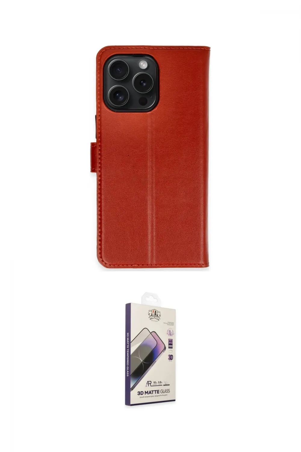 ieg™ iPhone 15 Pro Max Kılıf Siluet Işık Serisi - Siyah Bilvis 3D Mat Cam Ekran Koruyucu